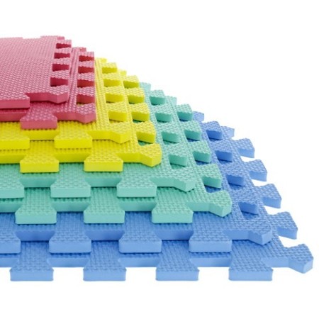 FLEMING SUPPLY Fleming Supply Foam Floor Mat Tiles, 8 Interlocking 12.5 inch x 12.5 inch Pieces for Classrooms 768940CIW